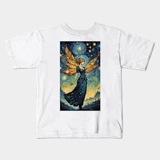 Starry Night Dreams: Van Gogh's Fairy Fantasy Kids T-Shirt